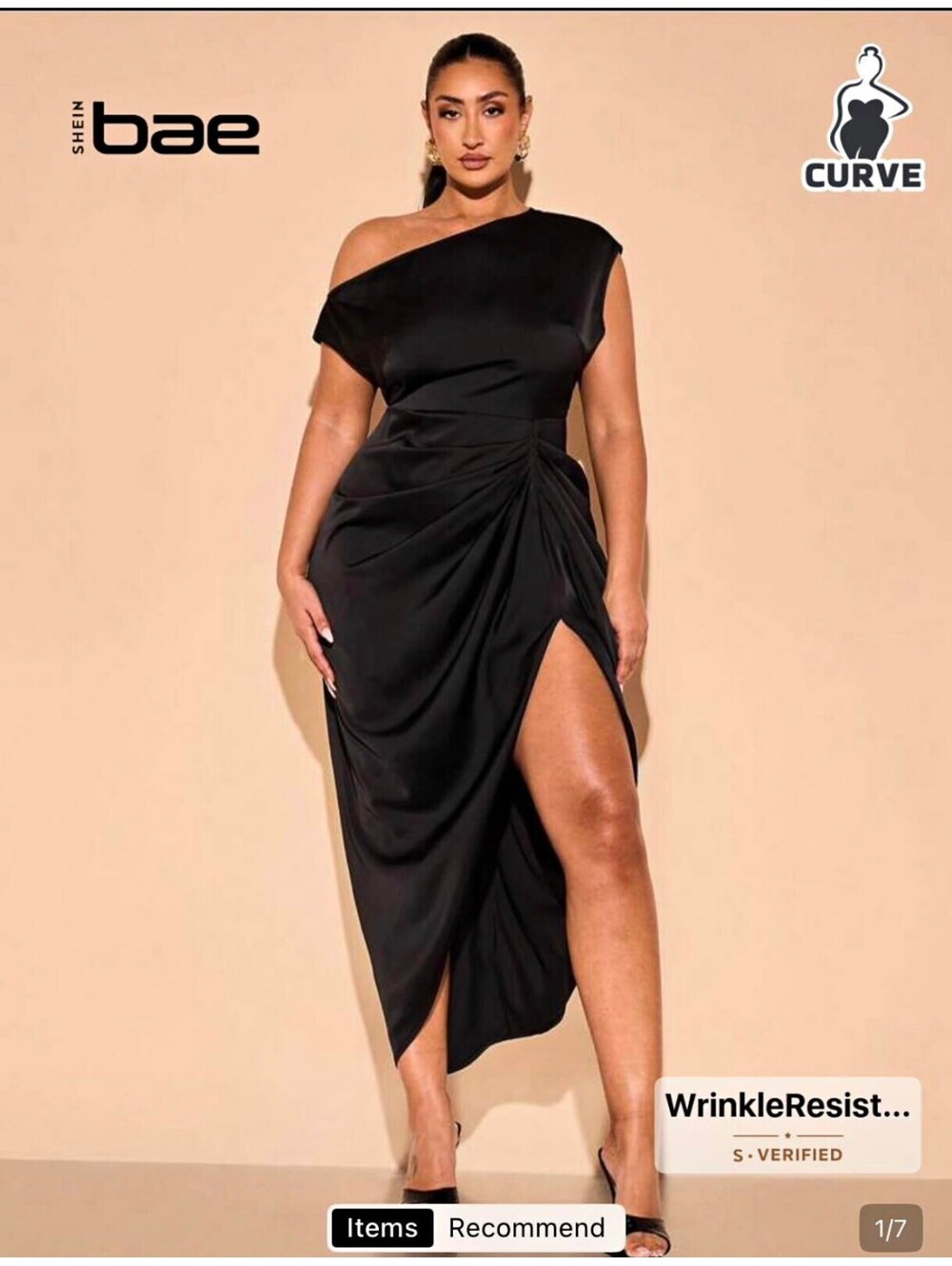 BN Black - One Shoulder Ruched Satin Dress - sz 14